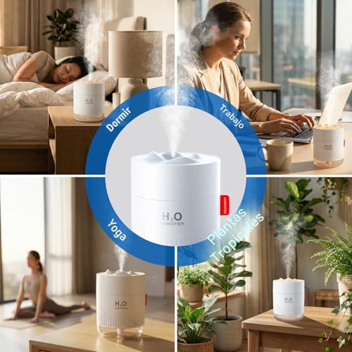 Miniatura 7 de Humidificador De Aire 500 Ml Para Habitación Pequeña Humidificador Silencioso Y Compacto Humidificador Para Habitación Humificador De Humedad Portátil Con Apagado Automático Seguro