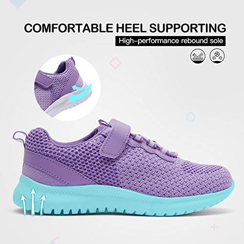 Runside Kids Shoes, Boys Girls Sneakers Lightweight Athletic Walking/Running Tennis Shoes, Size 2 Big Kid, Purple #TOP4