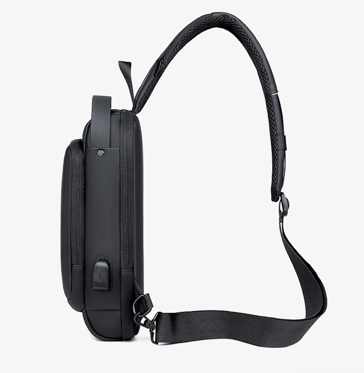 Genérico Bolso Cruzado Antirrobo para Hombre con Puerto USB, Impermeable, Ideal para Viajes, Ciclismo y Uso Diario