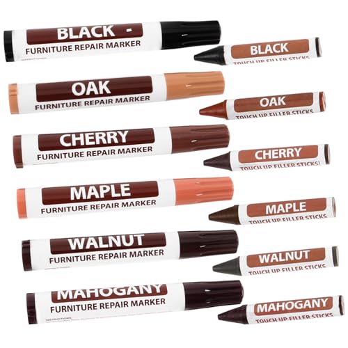 Unomor 1Set Furniture Touch Up Markers Furniture Repair Kit for Scratches and Quick Drying Color Matching Pens for Wood and Laminate Furniture Restoration