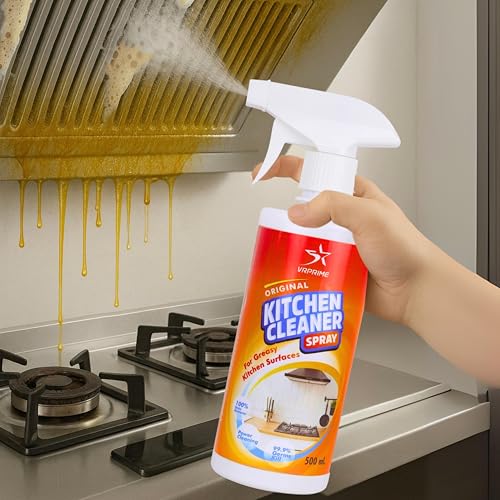 Image of VRPRIME Kitchen Cleaner Spray | Kitchen Sink Chimney Gas Stove Oven Oil Stain Remover All Purpose Degreaser Spray | Kitchen Cleaning Spray for Exhaust Fan (500ml) (PACK OF 1)