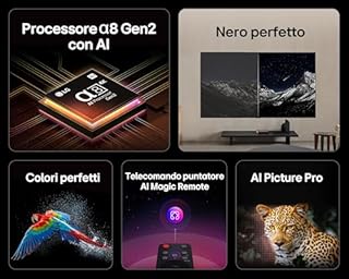 LG OLED AI B5 TV 77 pollici, Smart TV 4K, Processore α8 Gen2, webOS con AI, Dolby Vision e Atmos, Gaming con VRR, GSYNC e FreeSync 4K@120Hz, 4 HDMI 2.1, Alexa, OLED77B56LA