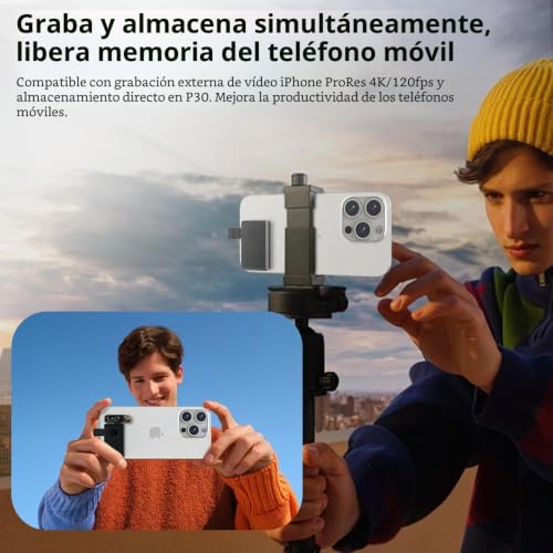 SSD portátil P30 de 1000 MB/s con interfaz PD y triple función multimedia 5