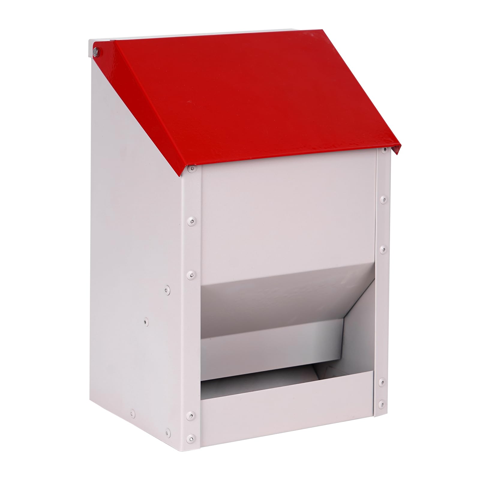 4.5Kg Comedero de Pollo con Tapa sin Residuos Resistente a La Intemperie Comedero AutomáTico para Aves de Corral de Montaje en Pared Comedero Dispensador de Comida para Gallinas Patos