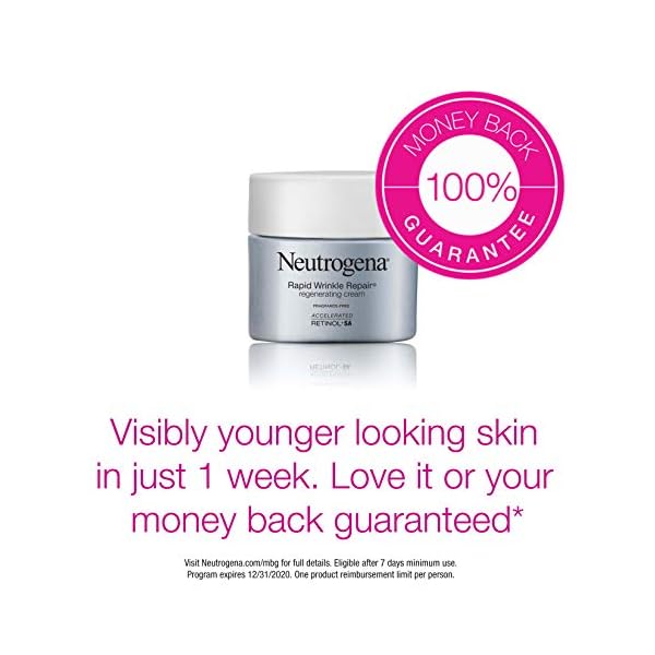 Neutrogena Retinol Face Moisturizer, Rapid Wrinkle Repair, Fragrance Free, Daily Anti-Aging Face Cream with Retinol & Hyaluronic Acid to Fight Fine Lines, Wrinkles, & Dark Spots, 1.7 oz