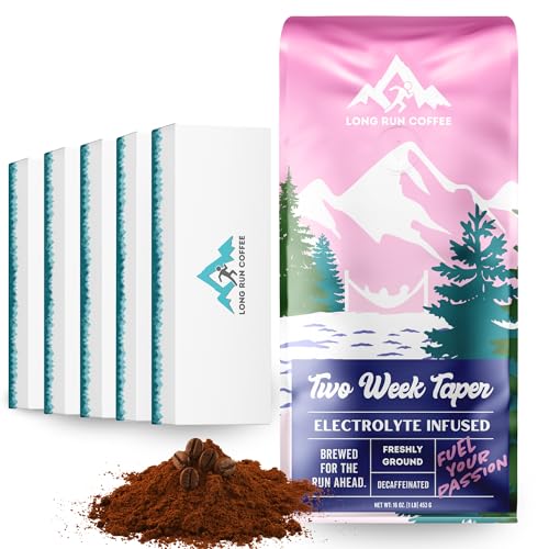 Image of Long Run Coffee - Hydrating Coffee with Electrolytes - All Natural Energy + Hydration + Recovery for Athletes - Stomach Friendly Electrolyte Coffee for Runners (5 lb, Decaf)