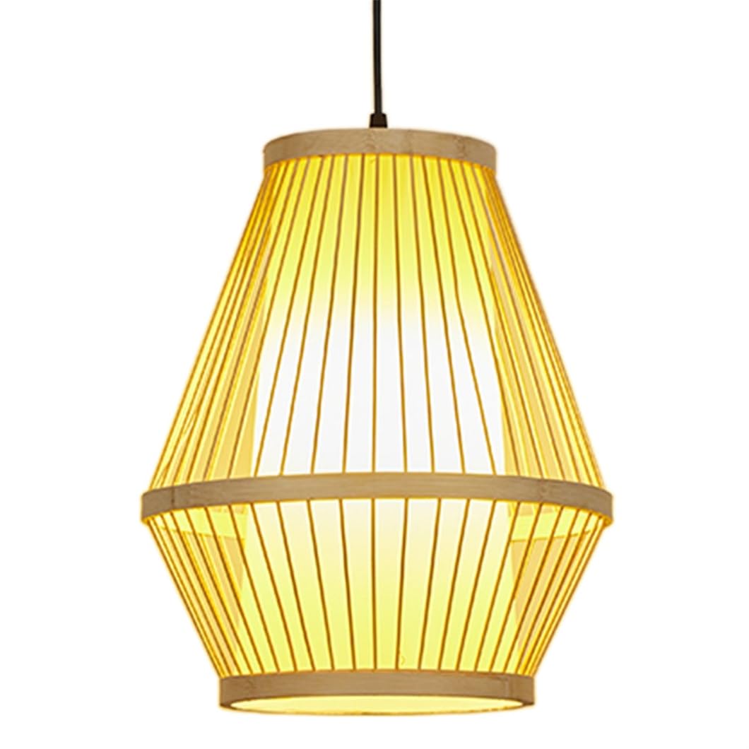 Lampa wisząca z naturalnego bambusa dwuwarstwowa lampa wisząca z drewnianą baldachimem antyczna pojedyncza lampa wisząca lampa sufitowa lampa wisząca