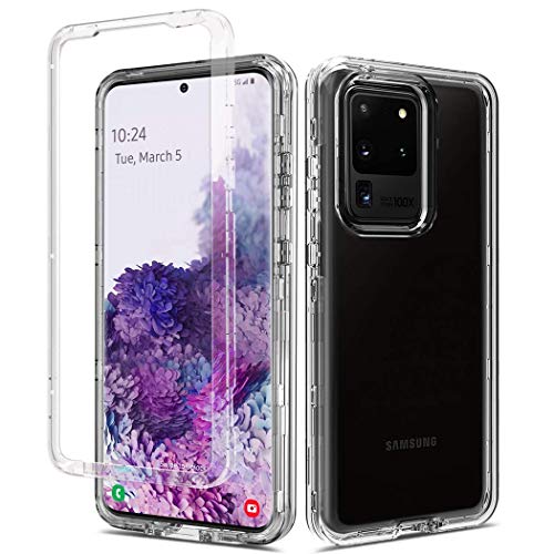 GAPlus Samsung Galaxy S20 Ultra 5G Front and Back Case [Built in Screen Protector] Transparent Clear Fully Protection PC Hard Soft Slim Thin Cover Bumper Shockproof For Samsung Galaxy S20 Ultra 5G