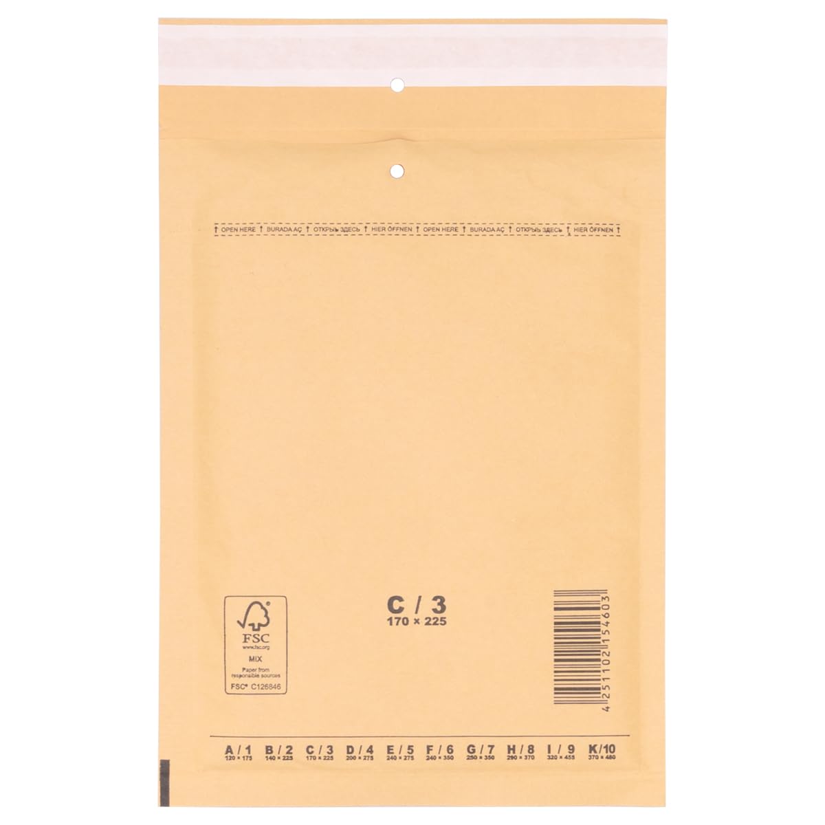 verpacking Luftpolstertaschen Versandtaschen Luftpolsterumschlag C3, Innenma? 150 x 215 mm (Au? enma? 170 x 225 mm) Braun Polsterumschl??ge selbstklebend geeignet f??r DIN A5 B6+ (800 St??ck)