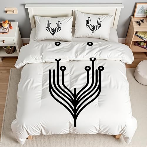 Edredón Cama 150 LíNea Edredón Nórdico 220x240 GeometríA Edredones Suave, Cálido y Transpirable, Edredon Nordico Microfibra con 2 Fundas Almohada 50x75