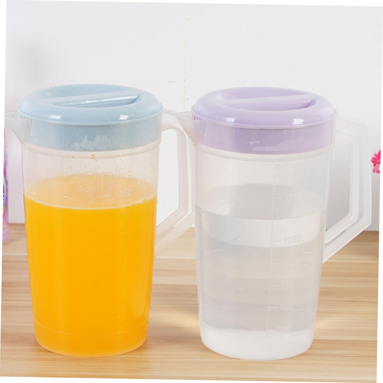 Jarra Grande de Plástico Resistente al Calor y Frío con Tapa Hermética Jarra para Bebidas Tetera de Alta Capacidad Violeta Reutilizable