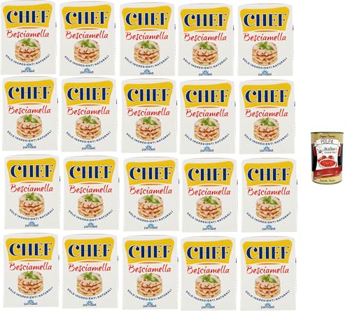 Parmala Chef Besciamella, Klassische Bechamelsauce, 20 x 200 ml, Mit Natürlichen Zutaten, Kochfertig, + Italian Gourmet polpa 400g