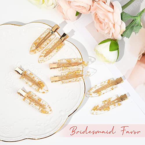 8Pcs No Bend Hair Clips Bride No Crease Hair Clips Gold Glitter Makeup Creaseless Hair Clips Styling Hair Accessories For Bridesmaid Women Girls #TOP4