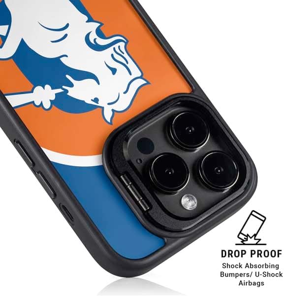 Skinit Kickstand Phone Case Compatible with iPhone 14 Pro - Officially Licensed NFL Denver Broncos Retro Logo Design