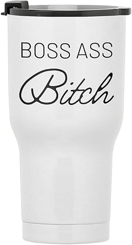 Boss Ass Bitch - Vaso de viaje de acero inoxidable de 30 onzas, regalo de empoderamiento para mujeres, vaso de café aislado