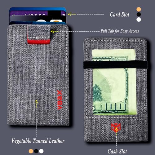 Image of RFID Minimalist Slim Wallet for Men and Women, Holds Up to 12 Cards, Cash, Key Thin and Lightweight Credit Card Holder, Grey Ballistic Nylon