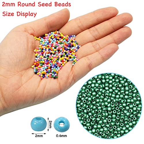 Bala&Fillic Size 2mm Seed Beads 9000pcs/100 Grams in Bag, 12/0 Matte Green Color Seed Beads Small Craft Seed Beads for Making Jewelry Earring Bracelets Necklace (Matte Green) - Image 3