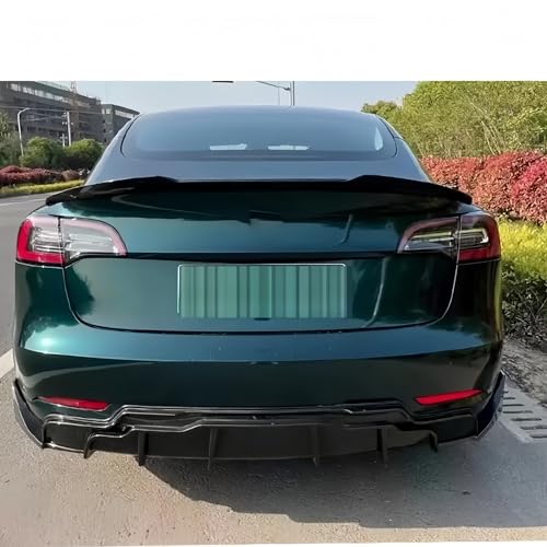 Diffuseur de lèvre pare-choc arrière Tesla Modèle 3 look carbone premium - 6