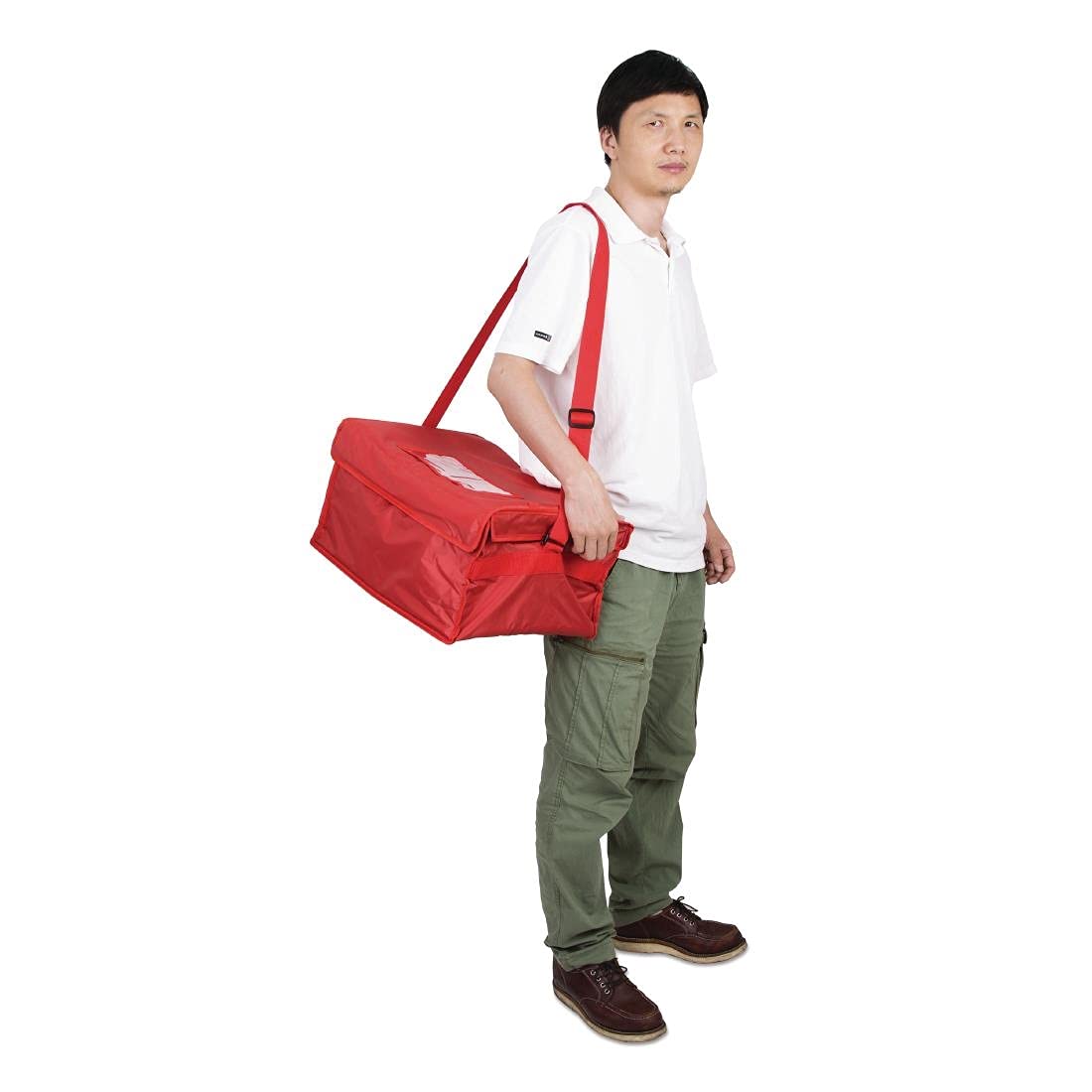 Vogue Hot Food Pizza Liefertasche, Rot, Material: Nylon isoliert, Größe: 420(H) x 350(B) x 250(T)mm, für Takeaway-Restaurant Lieferung nach Hause oder zu Hause verwenden, Einsatz separat erhältlich, S483