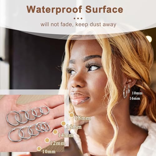 ORAZIO 14K Real Gold Plated Huggie Hoop Earrings Sets, 10 Pairs Hypoallergenic 316L Stainless Steel Silver Small Hoop Earrings Non-tarnish for Sensitive Ears, 24/7 Lightweight Dainty Endless Cartilage Jewelry for Women Men 6-18MM2