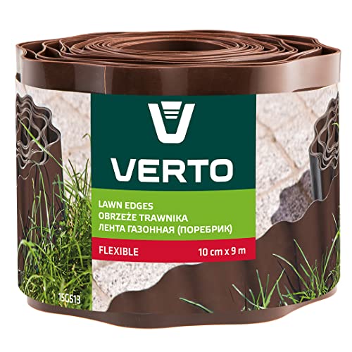 VERTO Flexible Rasen- und Beeteinfassung, Braun, 9 m Länge & 10 cm
