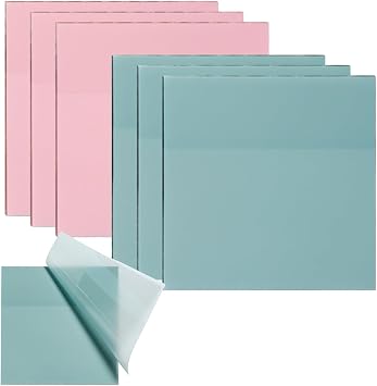 Transparent Sticky Notes,6 Pack 3x3 in,Clear Sticky Notes,Self-Adhesive Waterproof Translucent ,Clear Notes, for Bible,School, Office Pink + Blue, 3 * 3 Inch