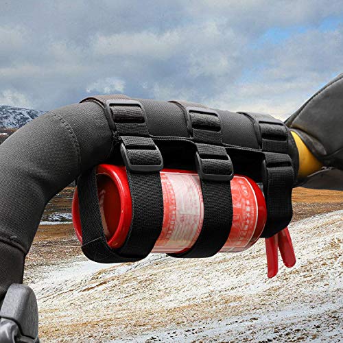 Voodonala for Jeep Roll Bar Fire Extinguisher Holder 2.5-3LB Adjustable Strap Bracket Mount for 1965-2021 Jeep Wrangler TJ CJ YJ JK JKU JL JLU JT, Black, 1pc