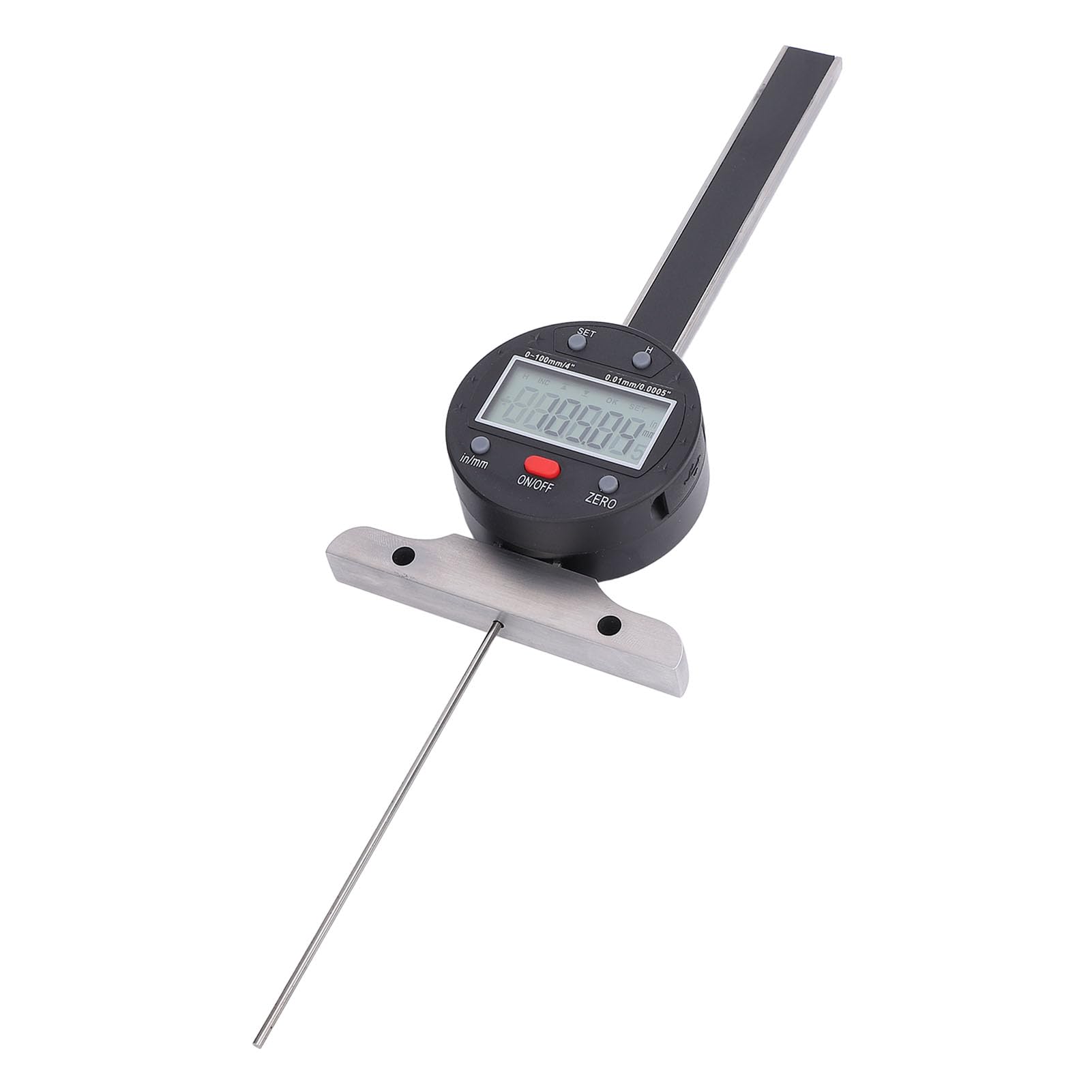 Keenso Medidor de Profundidad Digital Medidor de Profundidad Electrónico de Precisión para Construcción Carpintería Automotriz Rango de 0-100 Mm