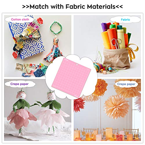 Image of HTVRONT Fabric Grip Cutting Mat, 3 Pcs Cutting Mat 12x12 Compatible with Cricut Maker 3 /Maker 4 /Maker /Explore 3 /4 /5 /Air 2 /One, Fabric Adhesive Sticky Quilting Cutting Mats Replacement Accessories