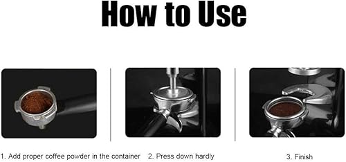 Miniatura 6 de Fdit Manipulación de café manual de acero inoxidable Tamper dinamométrico de café negro con base de apisonamiento para cafetería hogar