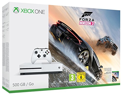 Pack Console Xbox One S 500 Go + Forza Horizon 3 + Une Cable HDMI OFFERTE, Haut de gamme,Plaque Or