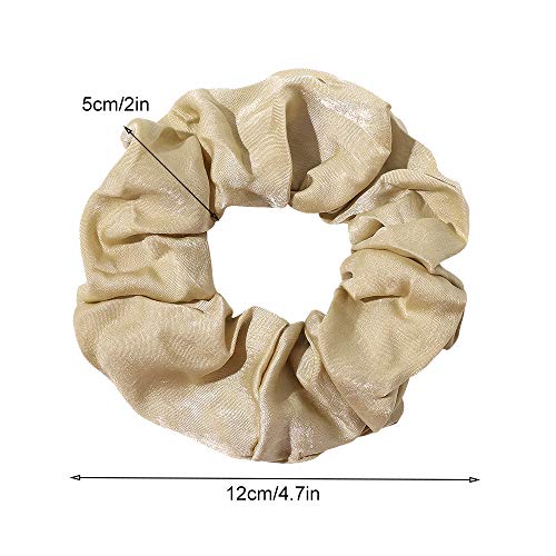 Image of Silk Satin Scrunchies Women Hair Ties - Ivyu Big Scrunchy Ponytail Holder No Crease Hair Bands Soft Elastic No Hurt Your Hair for Vsco Girl Women Gray Dark Green Light Green Beige
