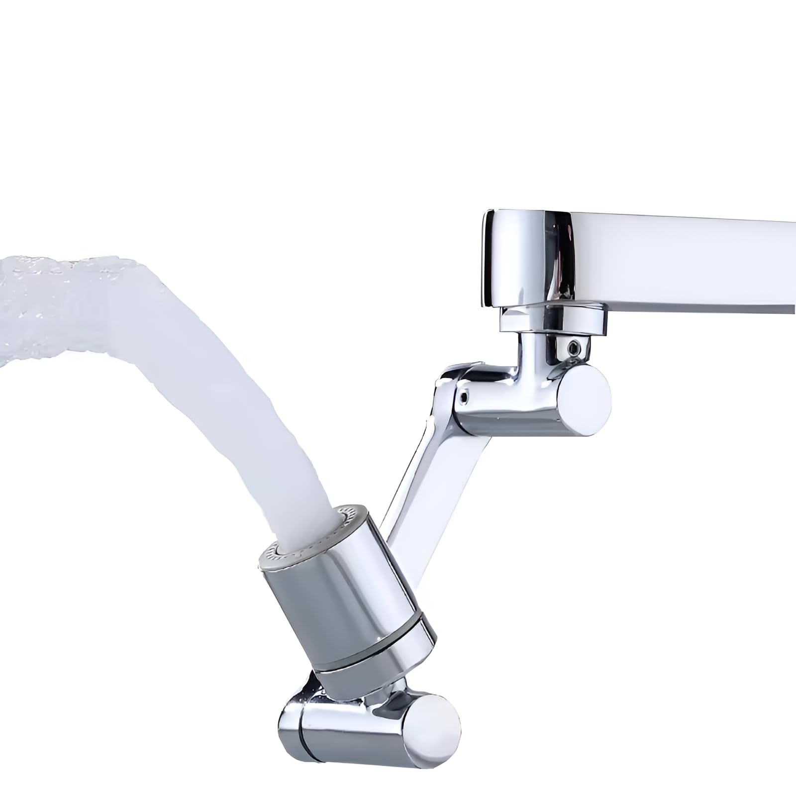 1080� Steel Faucet Aerator Big Angle Swivel Universal Tap Extender 2 Modes Splash Extension Faucet Filter 1080� Swivel Robotic Arm Faucet Sprayer-image-48