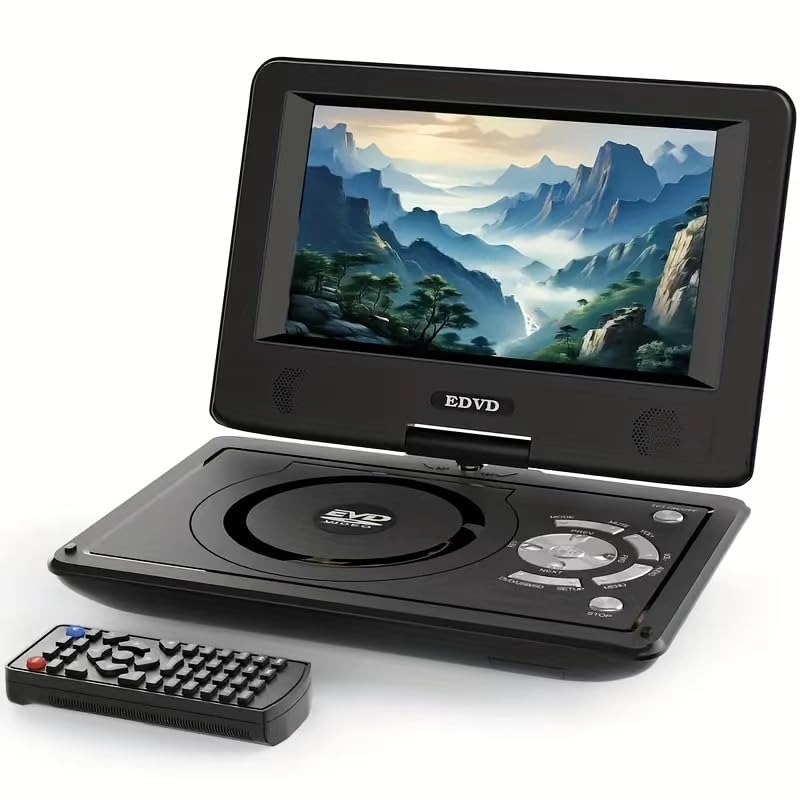 11.5" Portable DVD Player for Kids and Car, 9.5" Swivel HD Screen with 4-5 Hours Built-in Battery, Support Sync Screen to TV, Support SD Card/USB/Multiple Disc Formats (Except Blu-ray,Dolby) (Black)