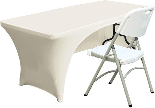 Miniatura 54 de ABCCANOPY - Funda elástica para mesa (6 pies) Mantel de poliéster de más de 30 colores, ajustado, de licra, elástico, con parte trasera abierta.