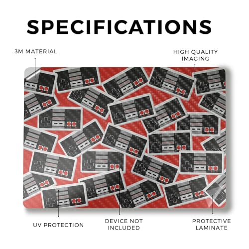 Image of Carbon Fiber Laptop Skin Compatible with Alienware M18 R2 (2024) - Retro Controllers 3 - Premium 3M Vinyl Protective Wrap Decal Cover - Easy to Apply | Crafted in The USA by MightySkins