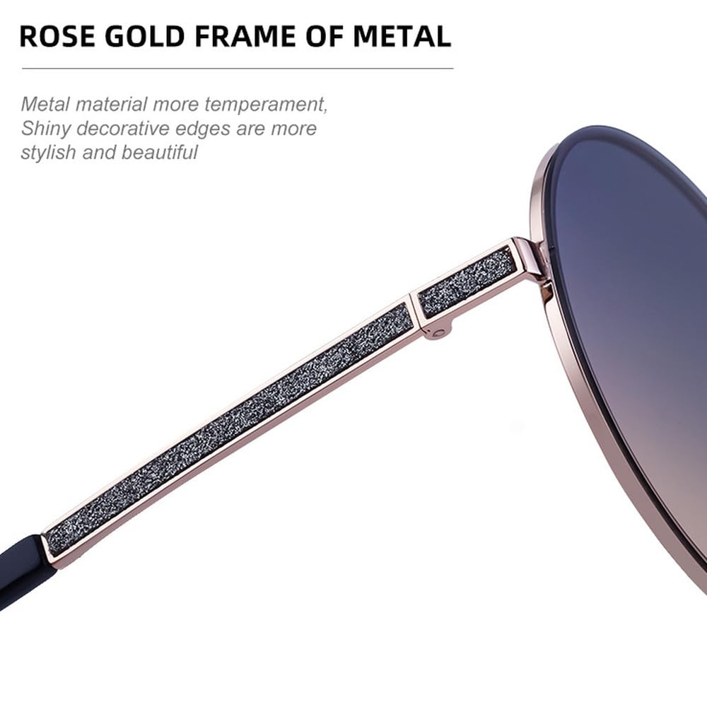 Gafas de sol redondas de gran tamaño para mujer, gafas de sol con espejo para conducir, gafas de sol para mujer con montura grande, lentes con degradado, UV400