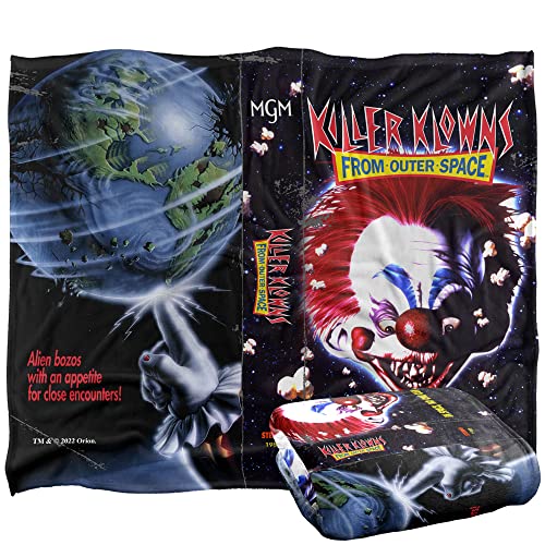 Killer Klowns From Outer Space, coperta da clown, 152 x 127 cm, in VHS, super morbida al tatto