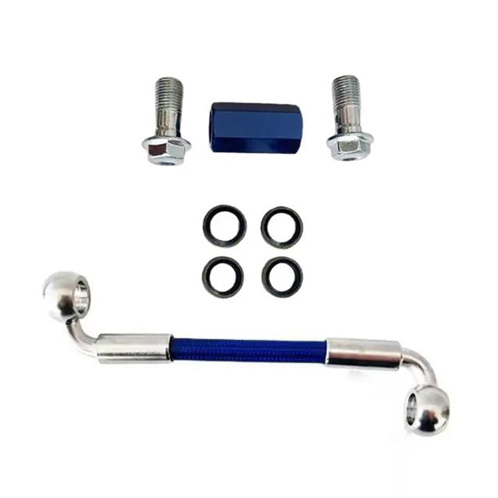 Hydraulic Brake Hose 90°-90° Motorcycle Clutch Pipe Extender Connector Rod 2way Adapter Screw M10 Brake Oil Hose Line Accessories(260cm)