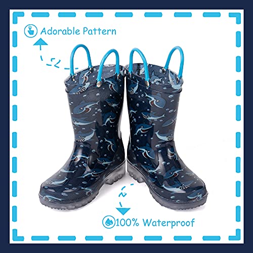 Outee Toddler Kids Adorable Lightwight Waterproof Rain Boots Light Up by Steps2