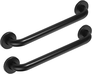 2pack 18inch Handicap Grab Bar for Shower, Shower Handles for Elderly, Shower Grab Bars for Seniors with Concealed Screws Black
