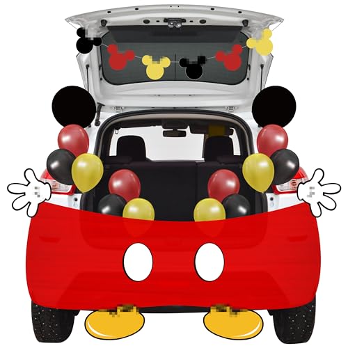 AgincBerry 28PCS Halloween Trunk or Treat Mouse Ear Outdoor Decoration Kit Mouse Ear with Hand Feet and Tablecloth Exterior Outdoor Decoration Halloween Car Archway Entryway Window Garage Decor