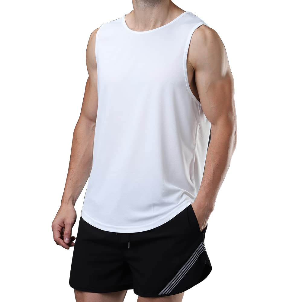 Meioro Camiseta de Tirantes para Hombre, Secado Rápido Respirable Gimnasio Chaleco, Entrenamiento Tank Top Sin Mangas, Culturismo Deportivo Músculo T-Shirt para Gym Gimnasio Running