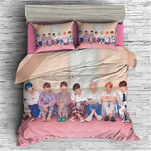 CHAIRAY Kpop Bedding Sheet Jimin Suga Jungkook V Twin King Queen Full 3PCS Quilt Cover Pillowcases Set