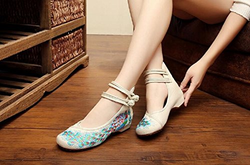 Lazutom Vintage Women Lady Chinese Style Canvas Embroidery Prom Dress Shoes Qipao Dress Shoes2
