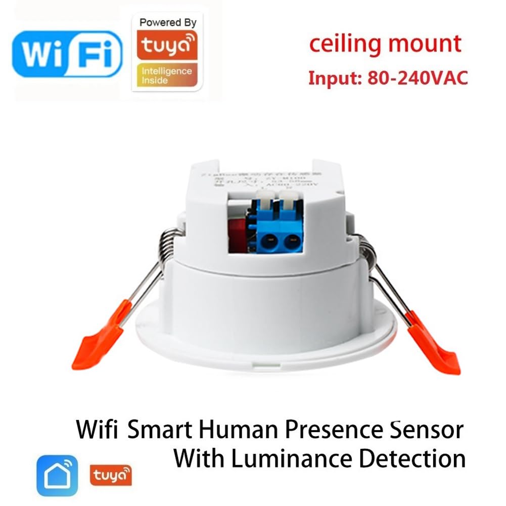 FASE Sensor de movimiento PIR con detección de radar de microondas + soporte para luminancia