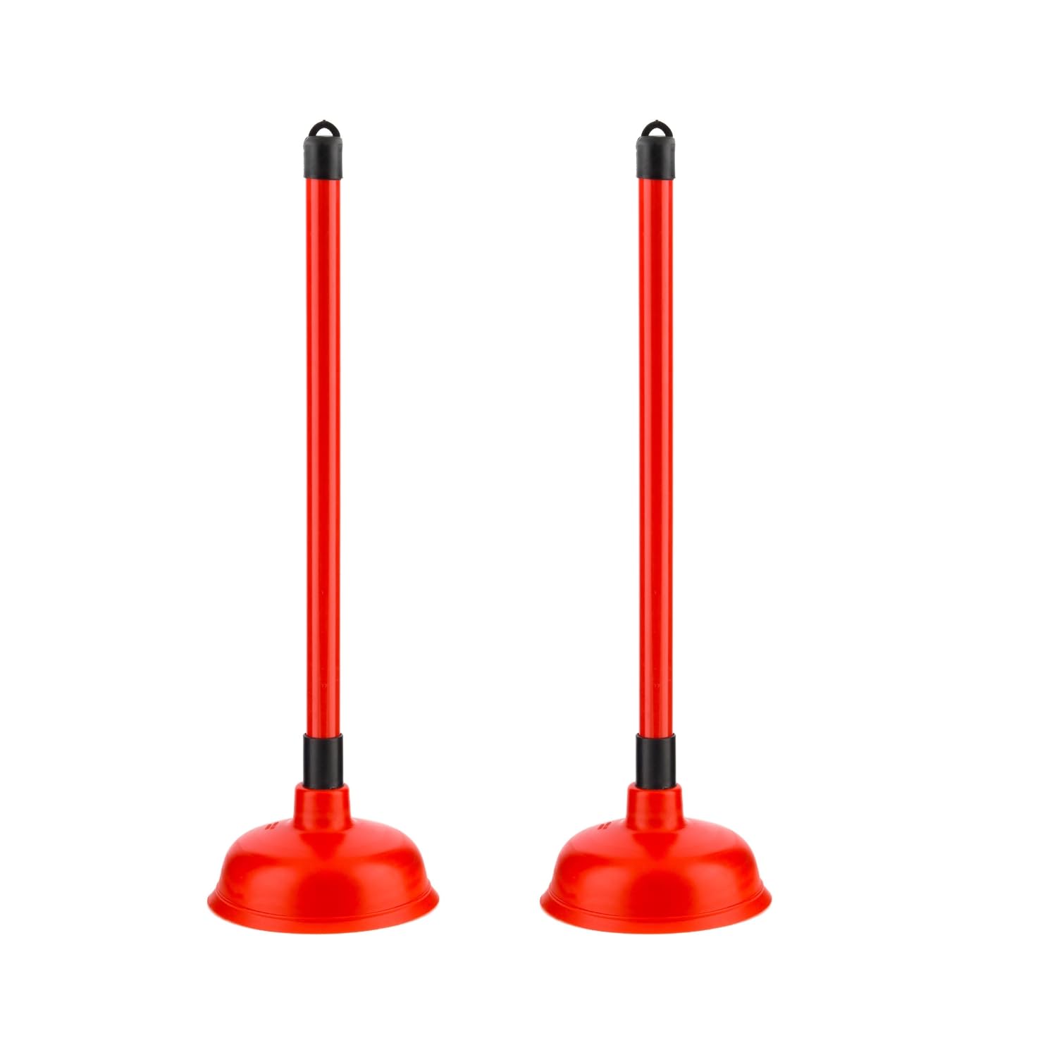 Homeshopa.com Red Homeshopa Large Plunger For Bathroom, 2 Pack Unblocker Kitchen Sink Drain, Clog Remover Pump, Strong Suction Rubber Cup Plumber, Long Handle Unclogging Toilet, Bathtub, Shower, Multipurpose Uses