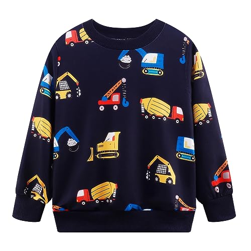 Image of Popshion Toddler Boys Sweatshirt Cotton Lightweight Kids Winter Warm Sweater Crewneck Pullover Tops