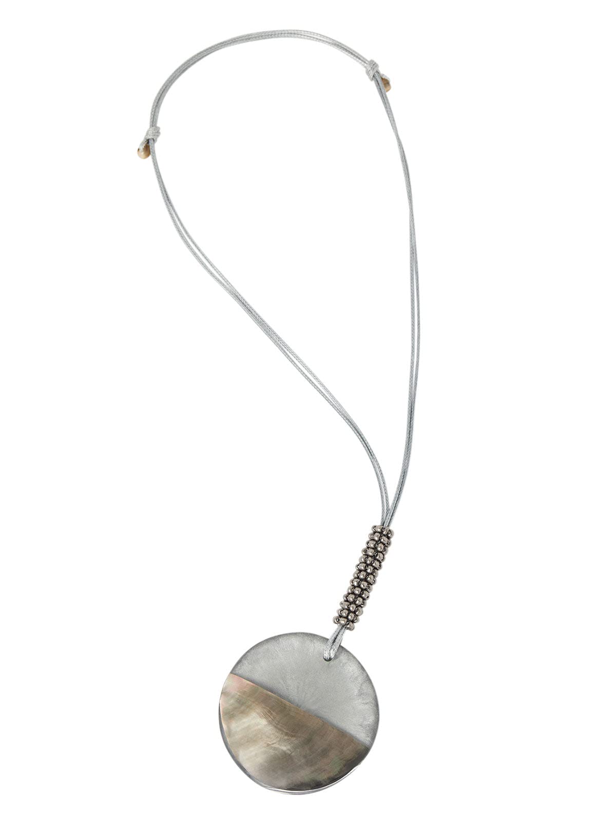 Silver Circle Pendant Adjustable Necklace