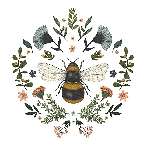 Set of 20 Individual Decoupage Paper Party Napkins Secret Bee Beverage Watercolor Decor Luncheon Beverage Christmas Series Napkin for a Birthday, Holiday, Wedding, Cocktail Party